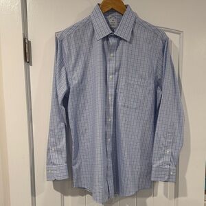 Brooks Brothers Light Blue Plaid Dress Shirt